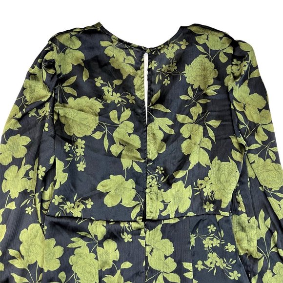 MANGO Long Sleeve Satin Midi Dress (Size 6) - Picture 8 of 9